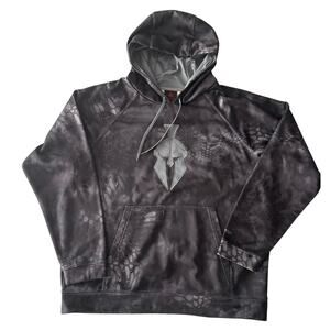 Kryptek Tartaros performance pullover hoodie blk camouflage Spartan logo mens L